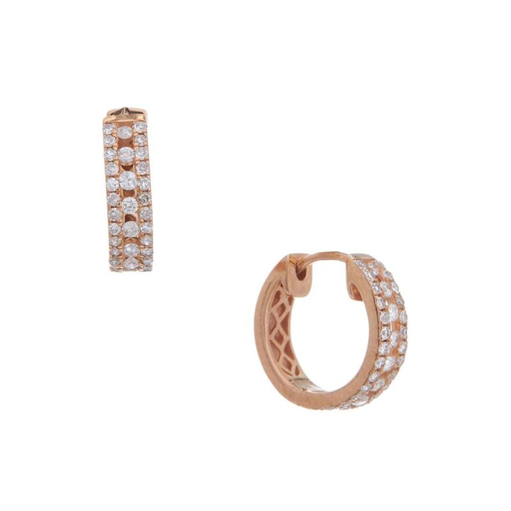 Diamond Select Cuts 14K 0.35 Ct. Tw. Diamond Hoops, Pink